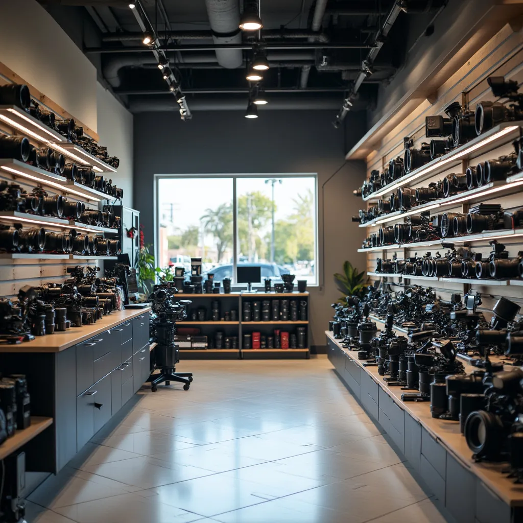 Interior moderno de la tienda Moving Image Technologies