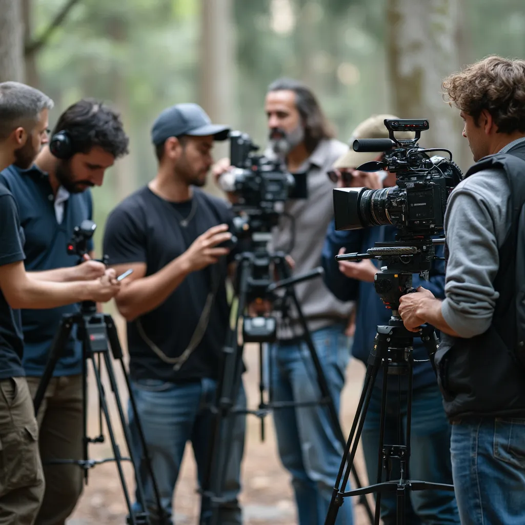 Detrás de cámaras de una producción cinematográfica